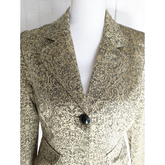 Metrostyle Blazer Size 10 Metallic Paisley Brocade Crop Jacket Retro Old Money - Picture 7 of 14